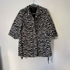 INC International Concepts Zebra Print Kimono Jacket Womens size petite medium